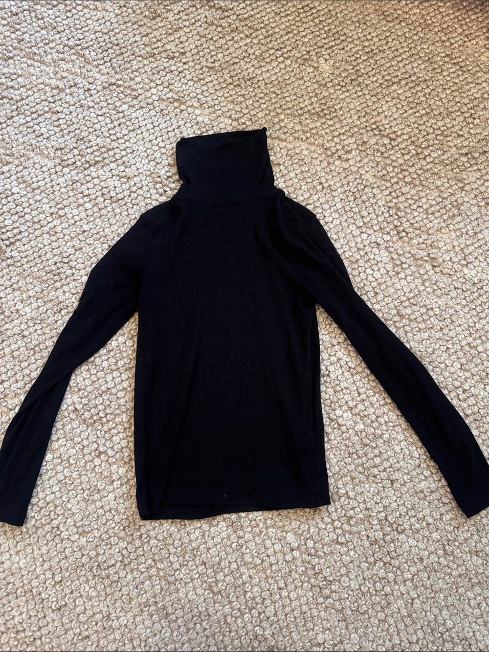 Nordstrom bp Black Ribbed Turtleneck Long-Sleeve Top - Classic Slim Fit